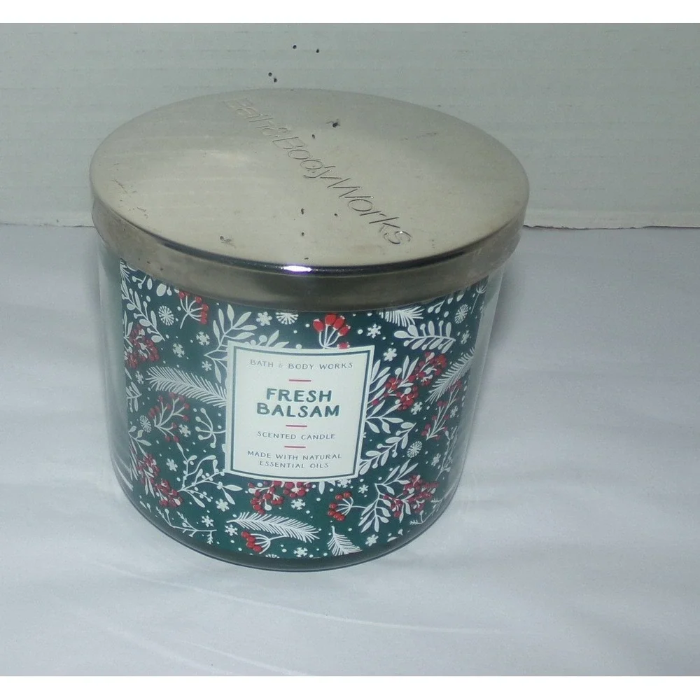 Bath & Body Works Fresh Balsam 3-Wick Scented Candle 14.5 oz Essential Oils